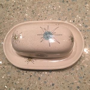 Authentic Mid-Century Modern Franciscan Starburst Butter Dish & Cover
